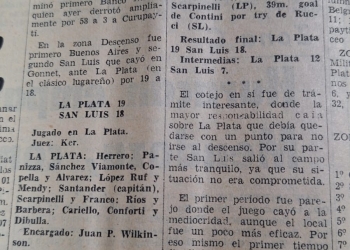 Cuándo fue al primera victoria oficial de La Plata sobre San Luis